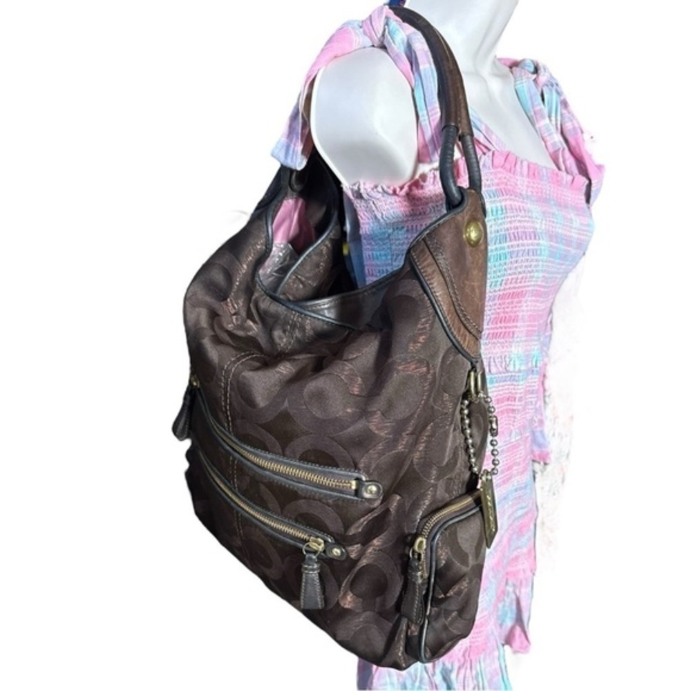 COACH CAMBRIDGE XL Op Art hobo bag 14087 Chocolate Brown